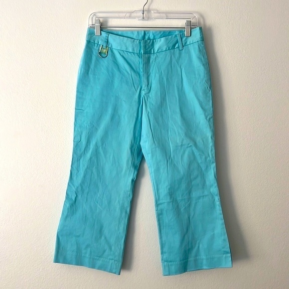 Lilly Pulitzer Women’s Capri Pants Size 4 in Turquoise Blue - Picture 2 of 6